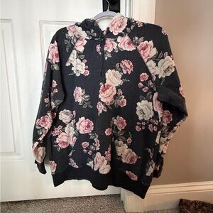Torrid Floral Hoodie with Pink and Cream Accents